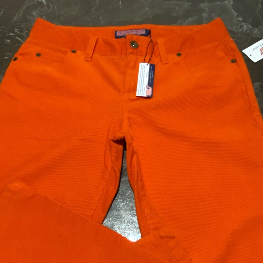 🔥 NWT Vineyard Vines Bright Orange Pants – Size 4 – 🍊corduroy 🔥 - Picture 5 of 8